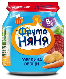 Фруто Няня пюре говядина/овощи 100г (Прогресс)