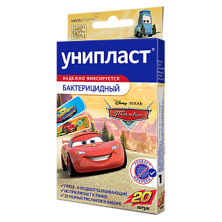 Лейкопласт Унипласт б/цид Дисней Тачки N20 (Верофарм)