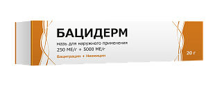 Бацидерм мазь 250МЕ/г+5000МЕ/г 20г (Тульская фф)