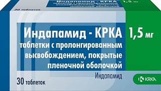 Индапамид КРКА таб пролонг п/пл/о 1,5мг N30 (КРКА)