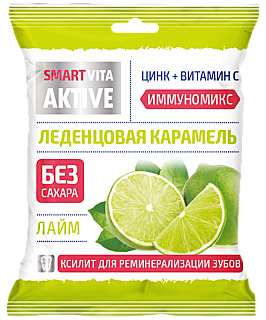 Леденцовая карамель б/сахара цинк+вит С лимон паст 60г (Гуслица)