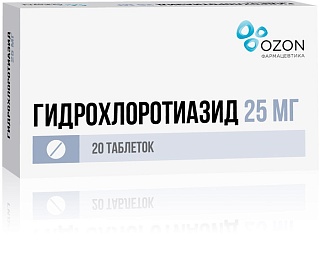 Гидрохлоротиазид таб 25мг N20 (Озон)