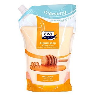 Ева Натура Крем-мыло жидкое д/рук молоко/мёд 750мл (Белла)