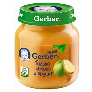 Купить гербер пюре яблоко/груша 130г (нестле) Гербер пюре яблоко/груша 130г (Нестле)